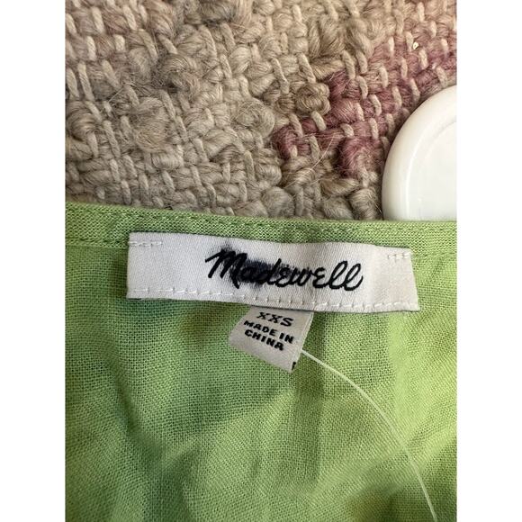 NWT Madewell Womens Seedling Green Sophia Deep-V Mini Dress Size XXS NL115 - Picture 9 of 12